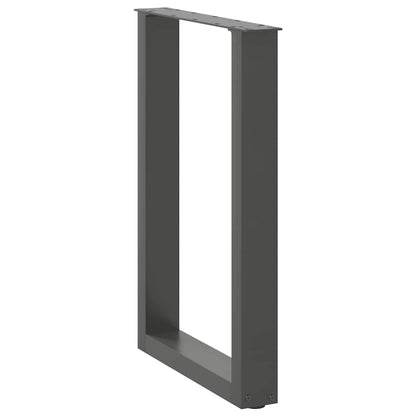 vidaXL Dining Table Legs U-Shaped 2 pcs Anthracite 50x(72-73) cm Steel