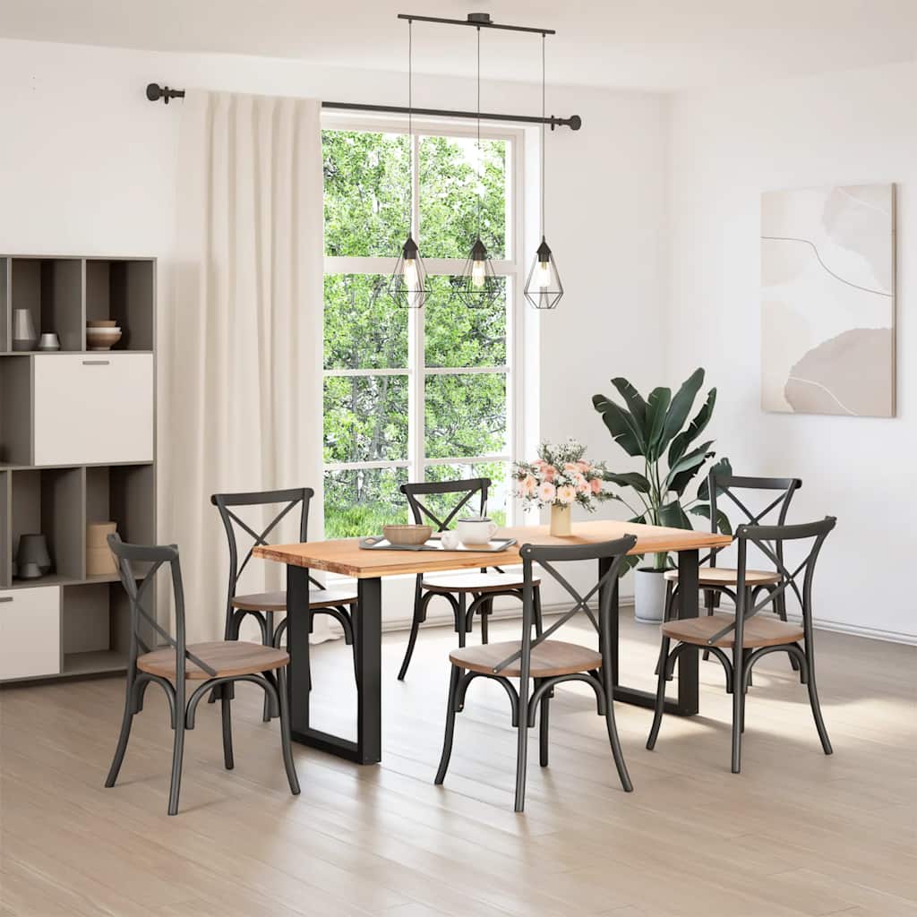 vidaXL Dining Table Legs U-Shaped 2 pcs Black 60x(72-73) cm Steel