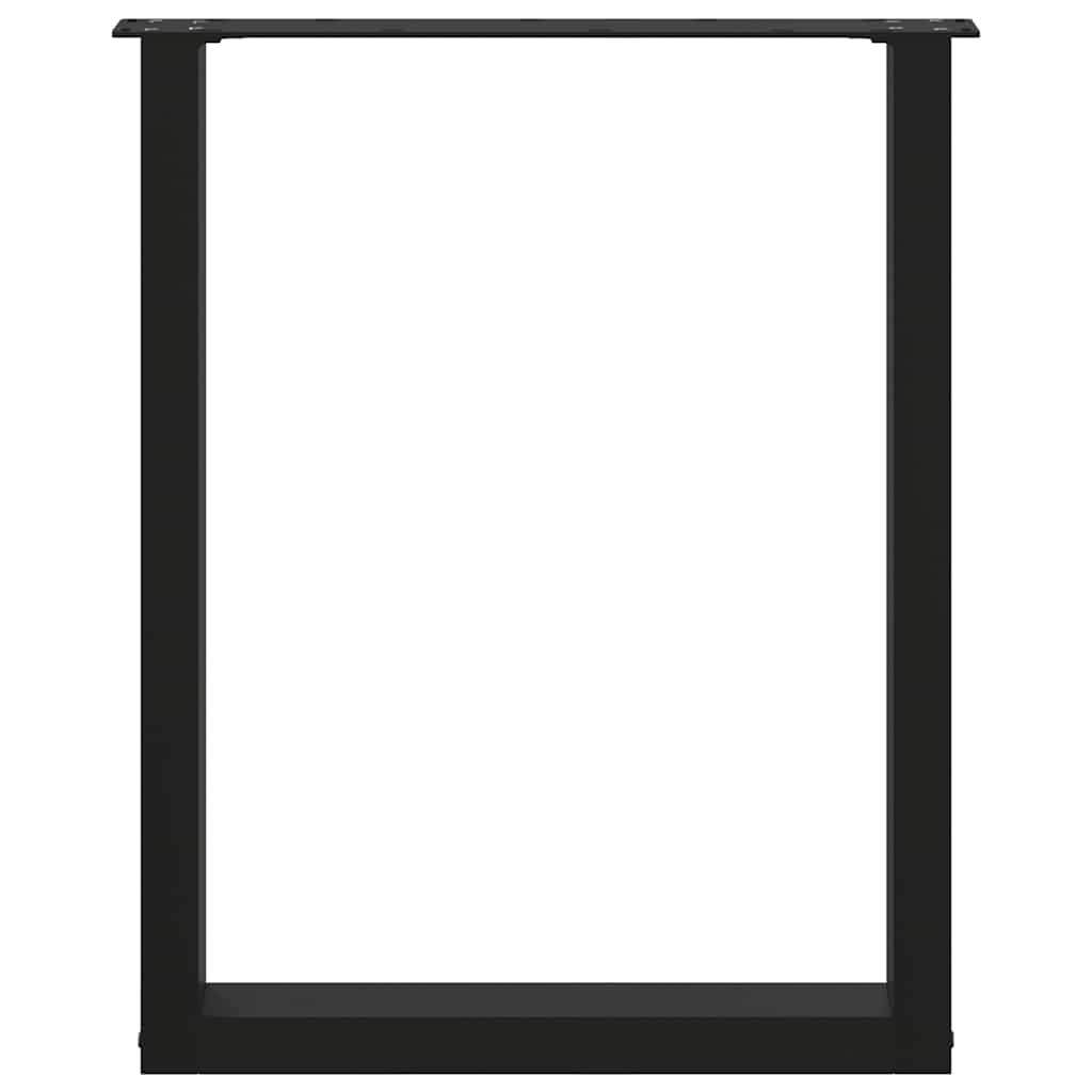 vidaXL Dining Table Legs U-Shaped 2 pcs Black 60x(72-73) cm Steel