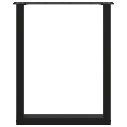 vidaXL Dining Table Legs U-Shaped 2 pcs Black 60x(72-73) cm Steel