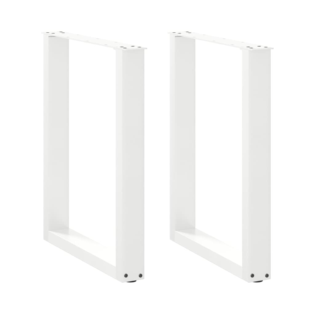 vidaXL Dining Table Legs U-Shaped 2 pcs White 60x(72-73) cm Steel