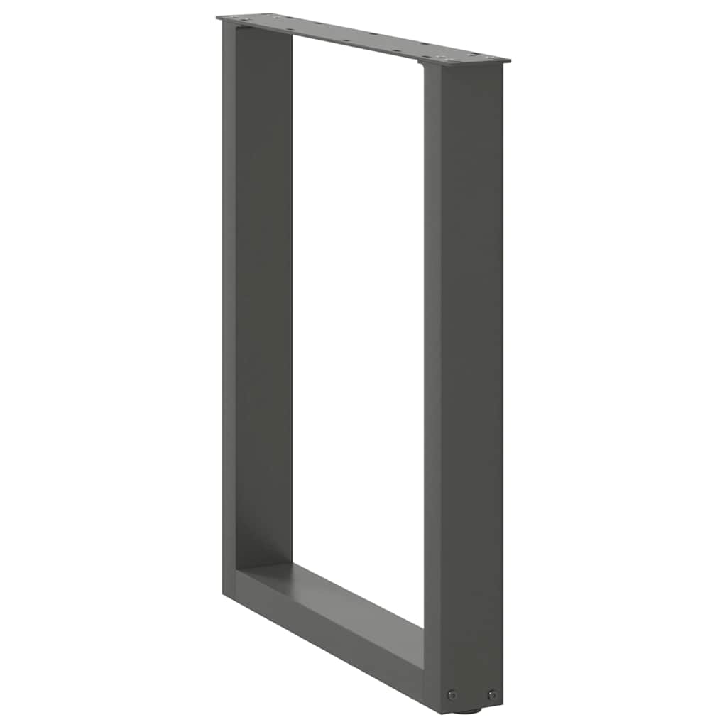 vidaXL Dining Table Legs U-Shaped 2 pcs Anthracite 60x(72-73) cm Steel