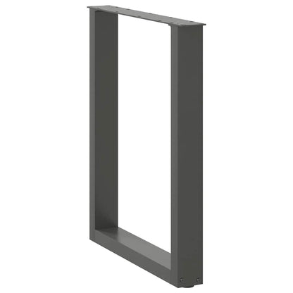 vidaXL Dining Table Legs U-Shaped 2 pcs Anthracite 60x(72-73) cm Steel