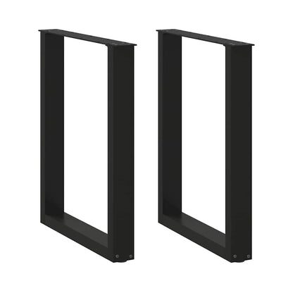 vidaXL Dining Table Legs U-Shaped 2 pcs Black 70x(72-73) cm Steel