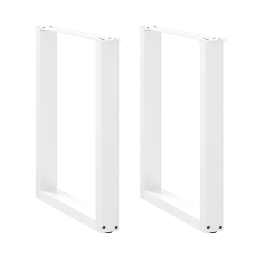 vidaXL Dining Table Legs U-Shaped 2 pcs White 70x(72-73) cm Steel
