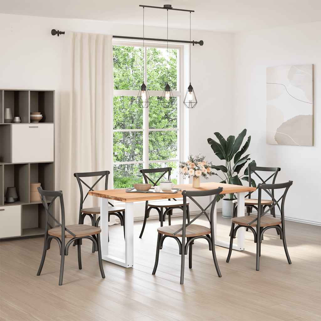 vidaXL Dining Table Legs U-Shaped 2 pcs White 70x(72-73) cm Steel