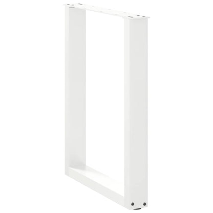 vidaXL Dining Table Legs U-Shaped 2 pcs White 70x(72-73) cm Steel