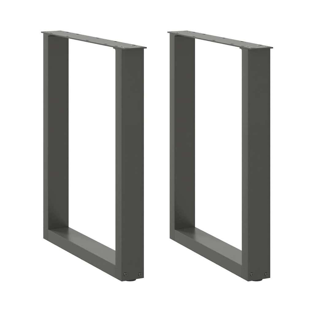 vidaXL Dining Table Legs U-Shaped 2 pcs Anthracite 70x(72-73) cm Steel