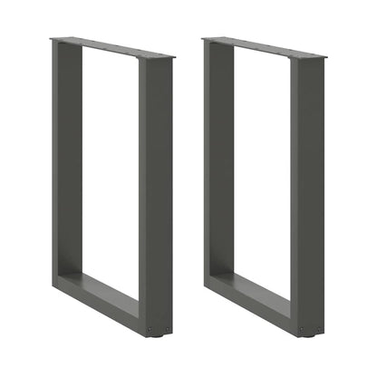 vidaXL Dining Table Legs U-Shaped 2 pcs Anthracite 70x(72-73) cm Steel