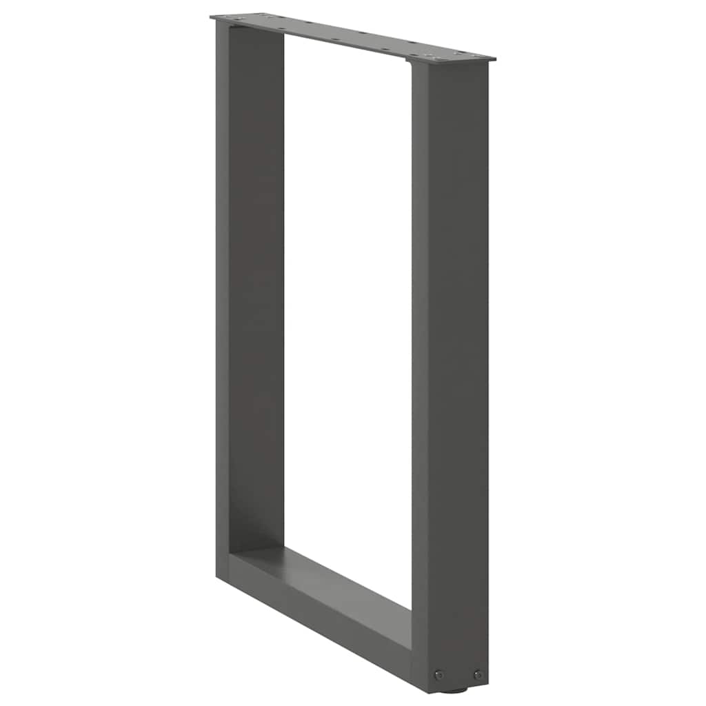 vidaXL Dining Table Legs U-Shaped 2 pcs Anthracite 70x(72-73) cm Steel