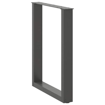 vidaXL Dining Table Legs U-Shaped 2 pcs Anthracite 70x(72-73) cm Steel