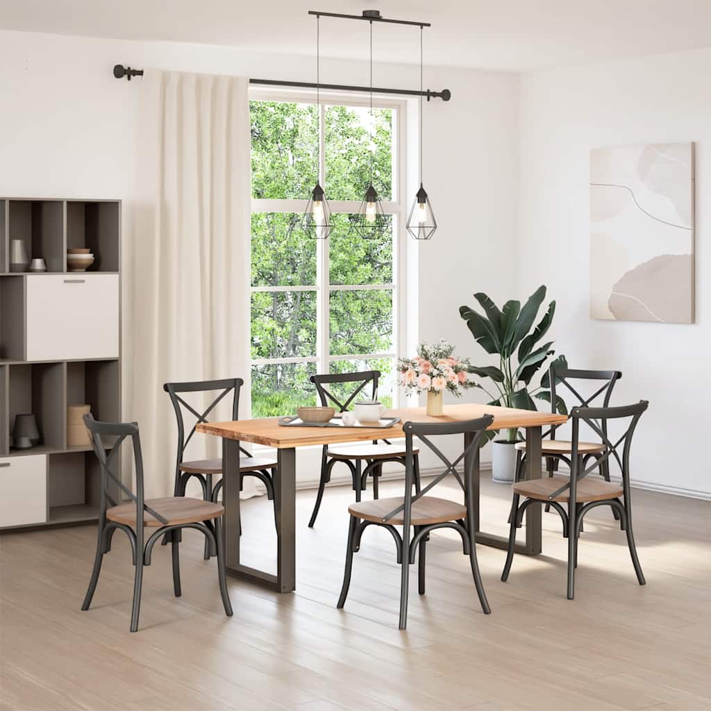 vidaXL Dining Table Legs U-Shaped 2 pcs Natural Steel 70x(72-73) cm Steel