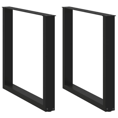 vidaXL Dining Table Legs U-Shaped 2 pcs Black 80x(72-73) cm Steel