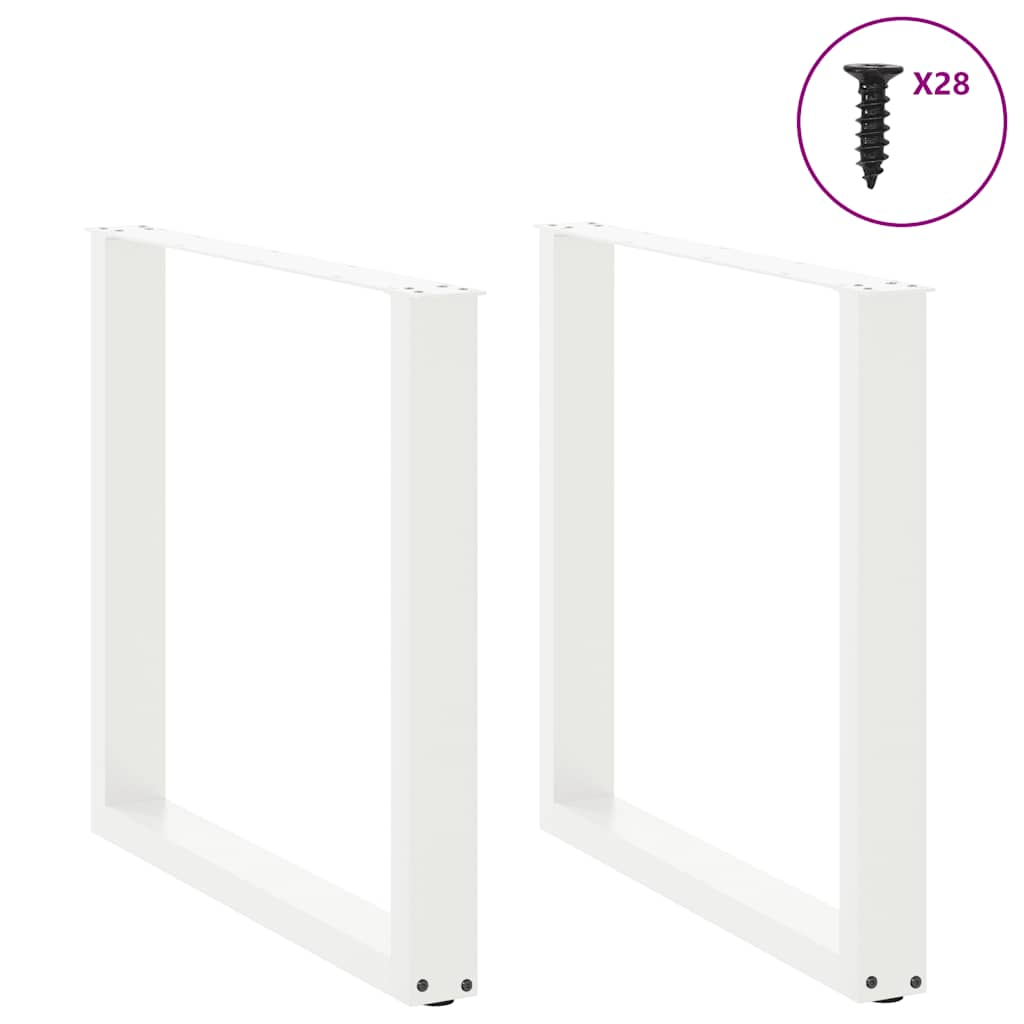vidaXL Dining Table Legs U-Shaped 2 pcs White 80x(72-73) cm Steel