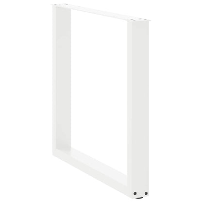vidaXL Dining Table Legs U-Shaped 2 pcs White 80x(72-73) cm Steel