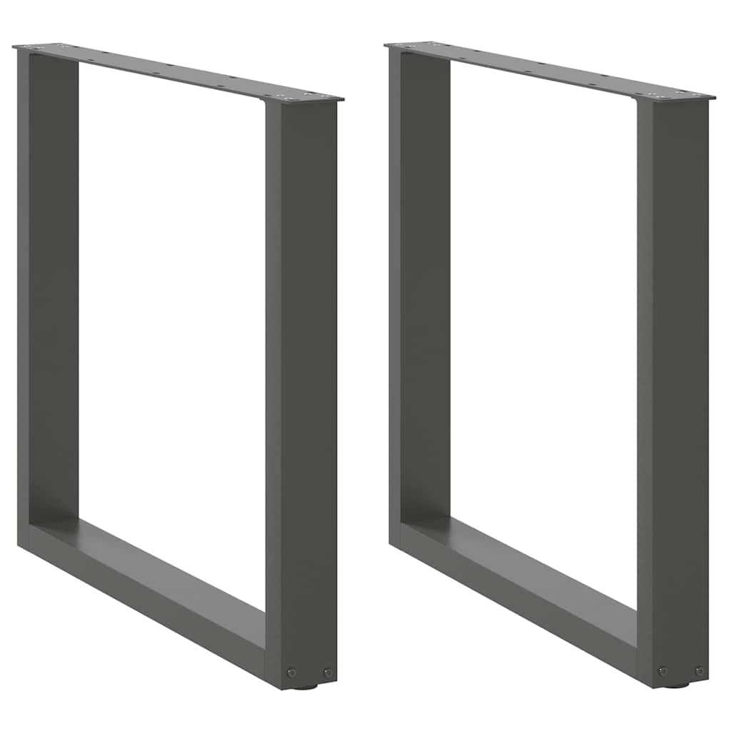 vidaXL Dining Table Legs U-Shaped 2 pcs Anthracite 80x(72-73) cm Steel