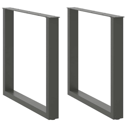 vidaXL Dining Table Legs U-Shaped 2 pcs Anthracite 80x(72-73) cm Steel
