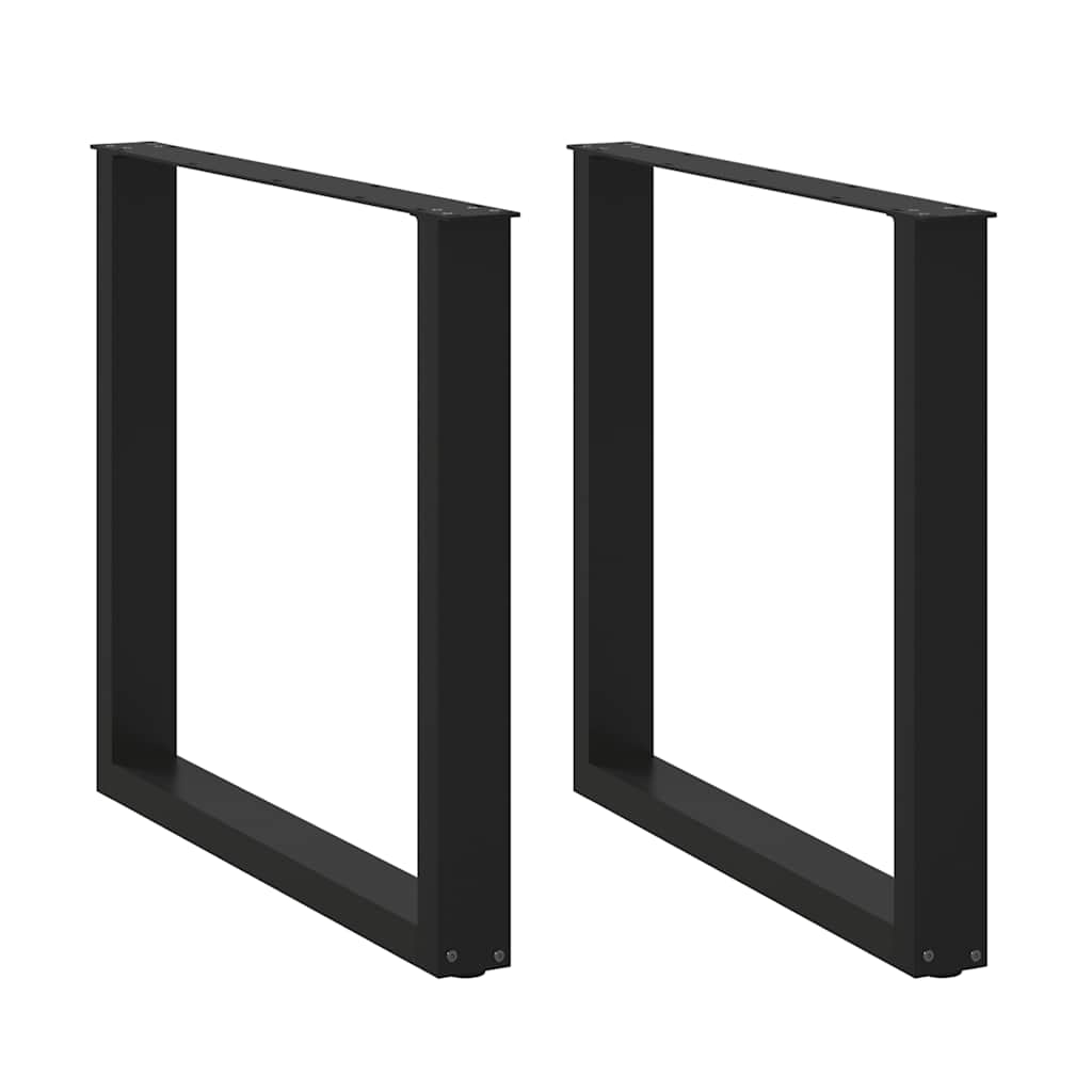 vidaXL Dining Table Legs U-Shaped 2 pcs Black 90x(72-73) cm Steel