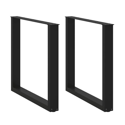 vidaXL Dining Table Legs U-Shaped 2 pcs Black 90x(72-73) cm Steel