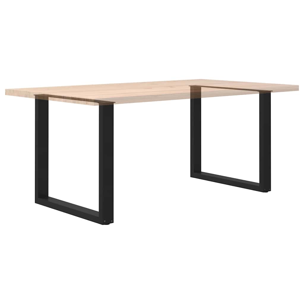 vidaXL Dining Table Legs U-Shaped 2 pcs Black 90x(72-73) cm Steel