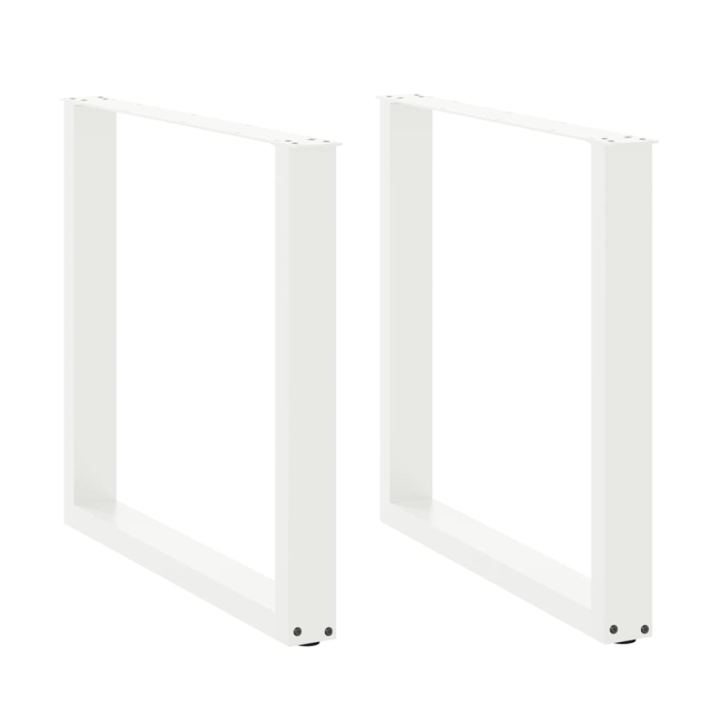 vidaXL Dining Table Legs U-Shaped 2 pcs White 90x(72-73) cm Steel
