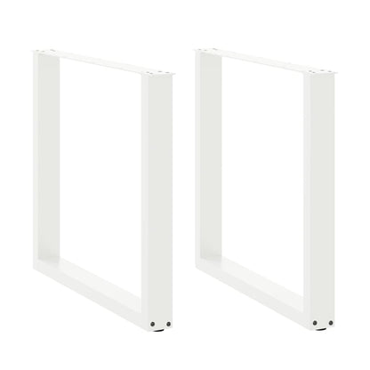 vidaXL Dining Table Legs U-Shaped 2 pcs White 90x(72-73) cm Steel