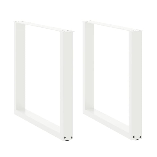 vidaXL Dining Table Legs U-Shaped 2 pcs White 90x(72-73) cm Steel