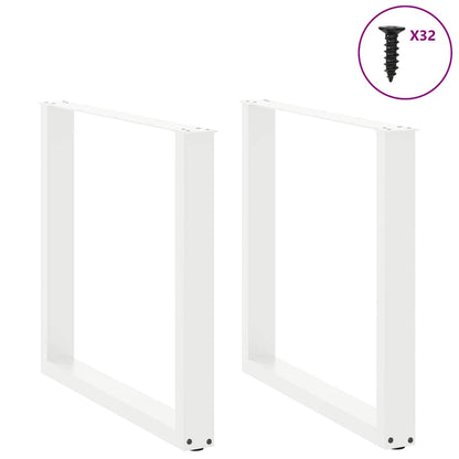 vidaXL Dining Table Legs U-Shaped 2 pcs White 90x(72-73) cm Steel