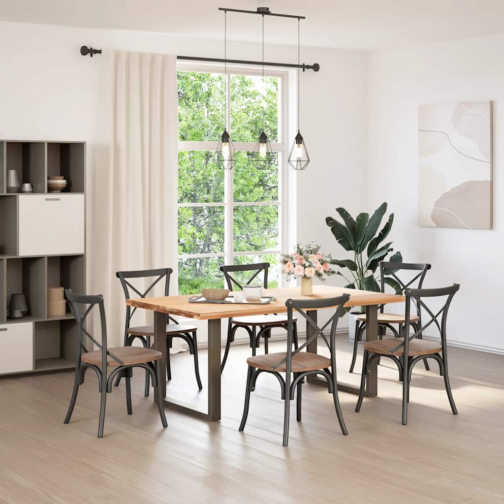 vidaXL Dining Table Legs U-Shaped 2 pcs Natural Steel 90x(72-73) cm Steel