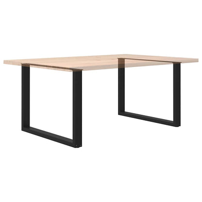 vidaXL Dining Table Legs U-Shaped 2 pcs Black 100x(72-73) cm Steel