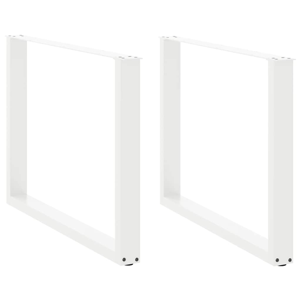 vidaXL Dining Table Legs U-Shaped 2 pcs White 100x(72-73) cm Steel