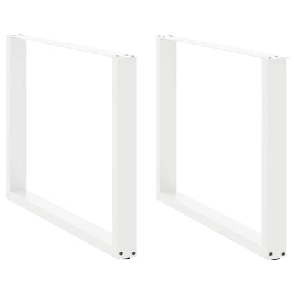 vidaXL Dining Table Legs U-Shaped 2 pcs White 100x(72-73) cm Steel