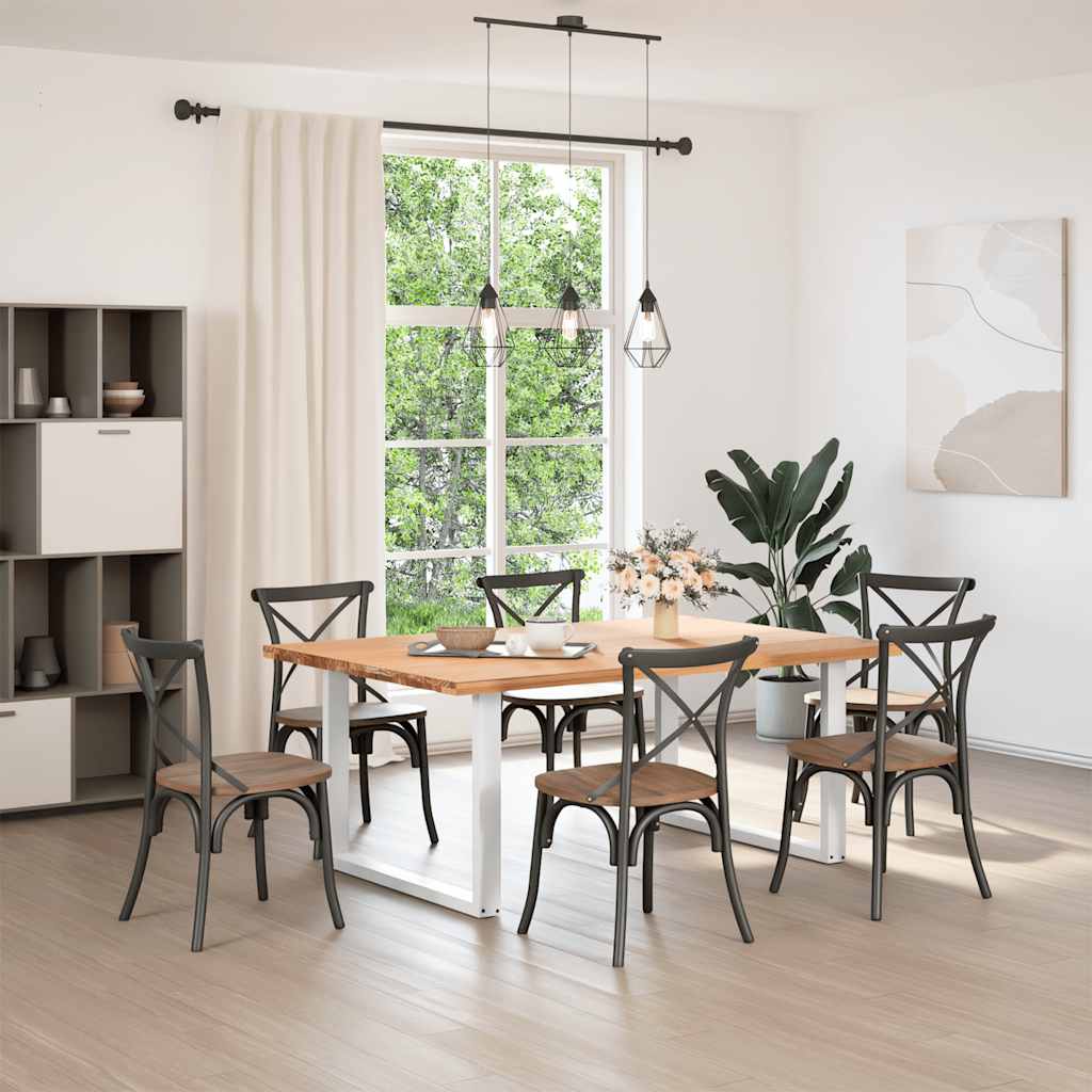 vidaXL Dining Table Legs U-Shaped 2 pcs White 100x(72-73) cm Steel