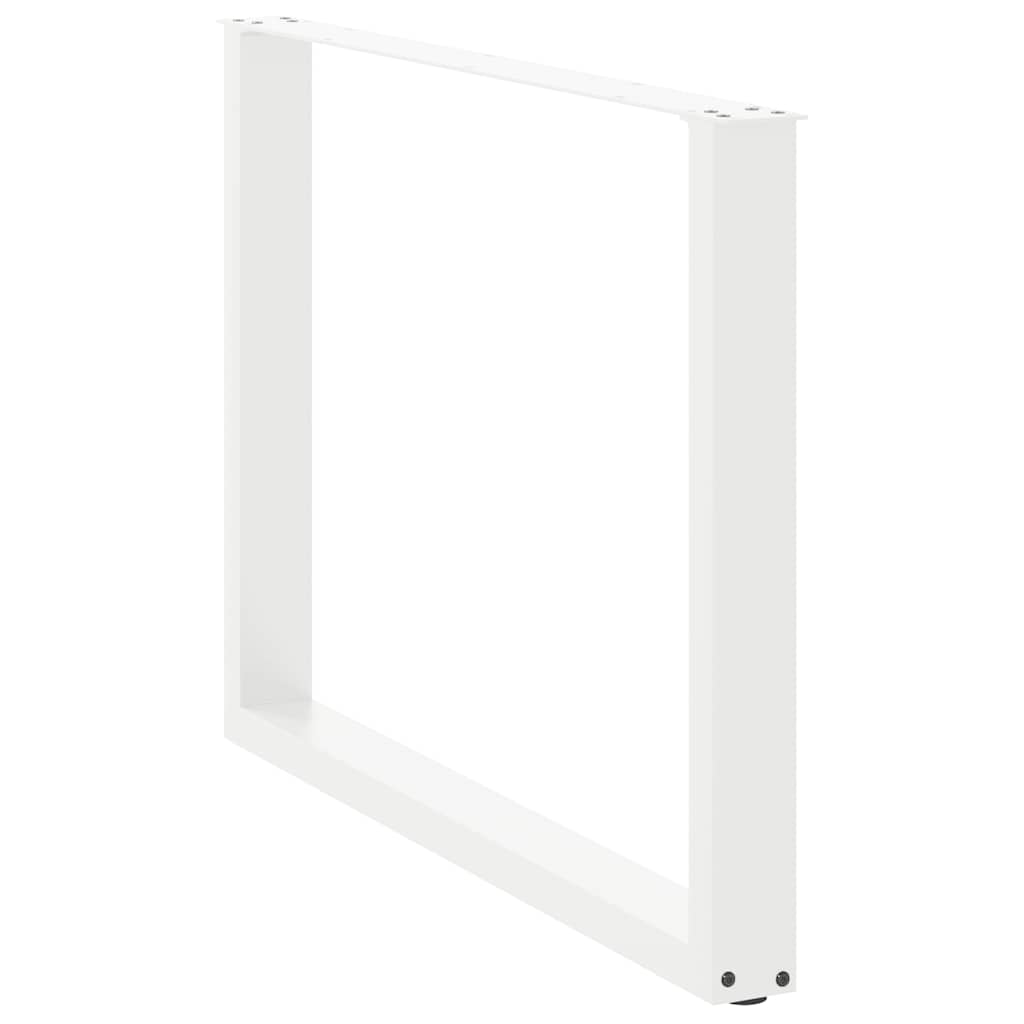 vidaXL Dining Table Legs U-Shaped 2 pcs White 100x(72-73) cm Steel