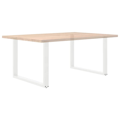 vidaXL Dining Table Legs U-Shaped 2 pcs White 100x(72-73) cm Steel
