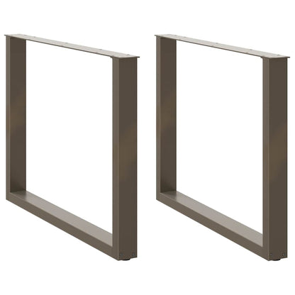 vidaXL Dining Table Legs U-Shaped 2 pcs Natural Steel 100x(72-73) cm Steel