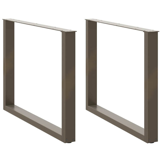vidaXL Dining Table Legs U-Shaped 2 pcs Natural Steel 100x(72-73) cm Steel