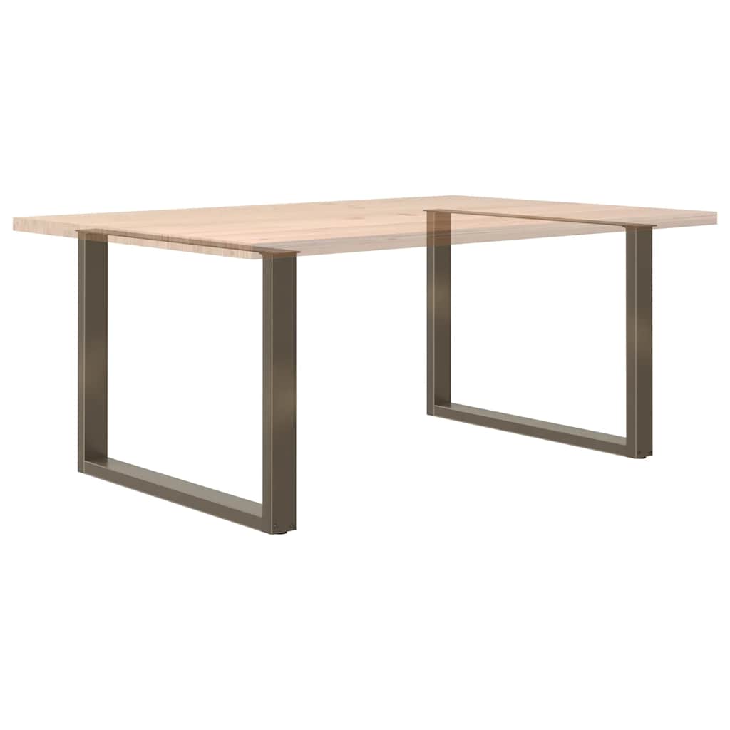 vidaXL Dining Table Legs U-Shaped 2 pcs Natural Steel 100x(72-73) cm Steel