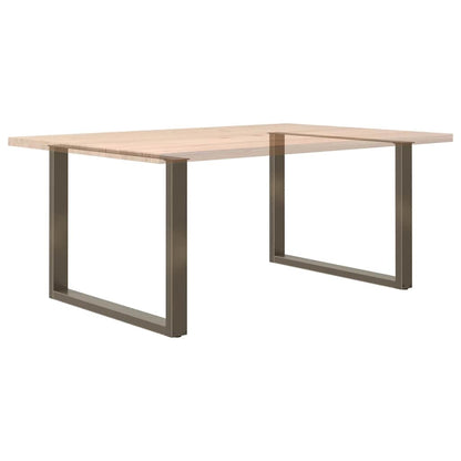 vidaXL Dining Table Legs U-Shaped 2 pcs Natural Steel 100x(72-73) cm Steel