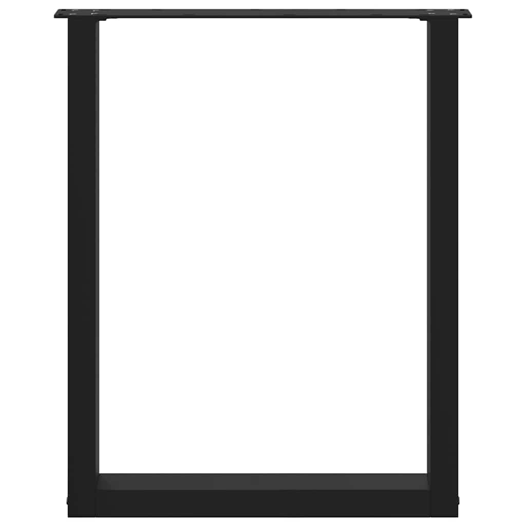 vidaXL Dining Table Legs U-Shaped 3 pcs Black 70x(72-73) cm Steel