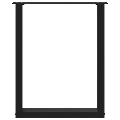 vidaXL Dining Table Legs U-Shaped 3 pcs Black 70x(72-73) cm Steel