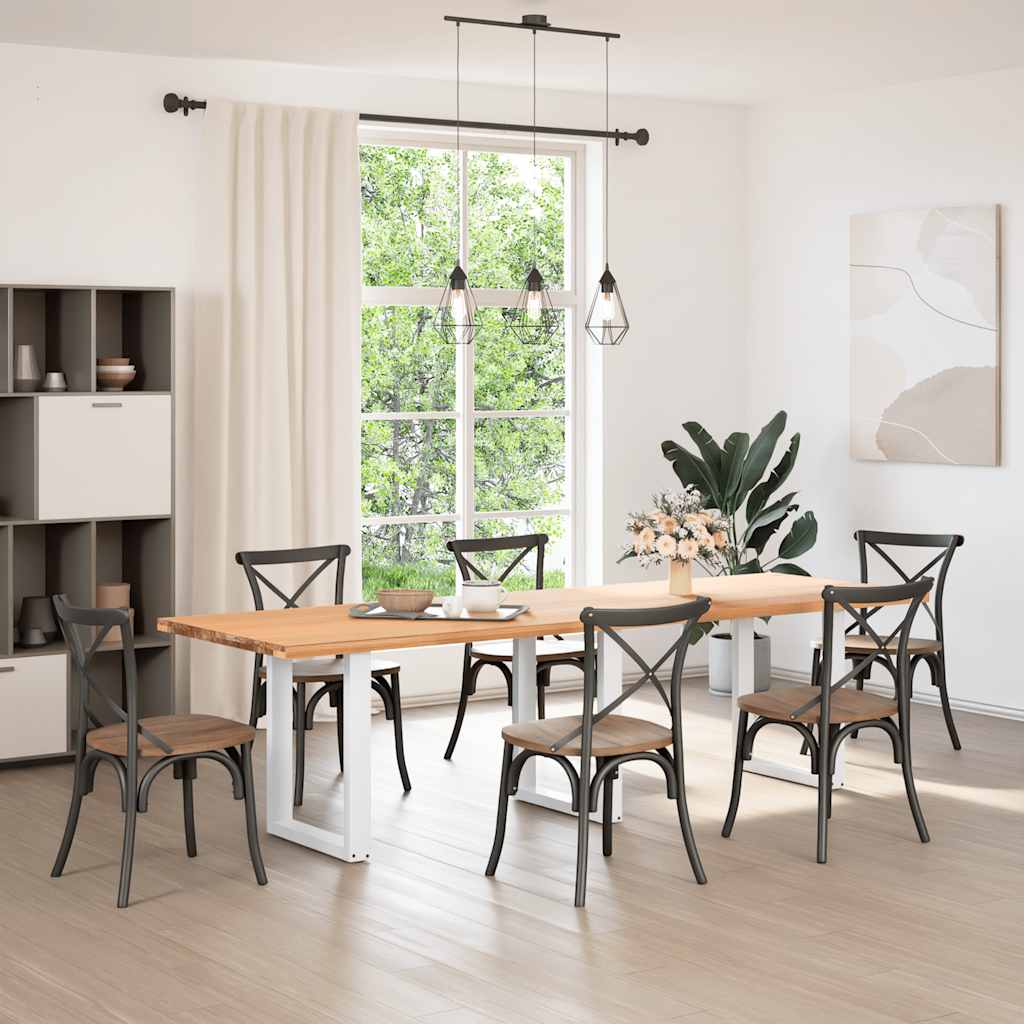 vidaXL Dining Table Legs U-Shaped 3 pcs White 70x(72-73) cm Steel