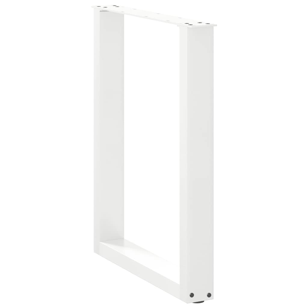 vidaXL Dining Table Legs U-Shaped 3 pcs White 70x(72-73) cm Steel
