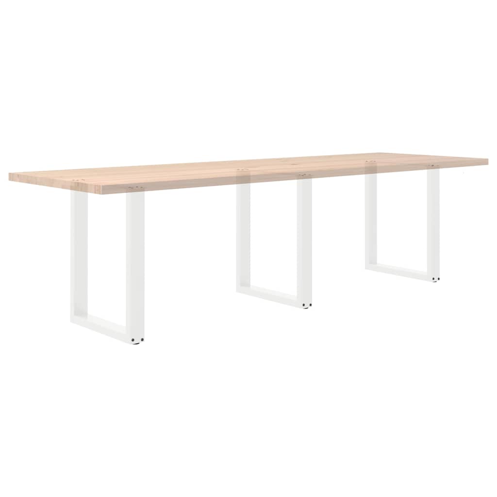 vidaXL Dining Table Legs U-Shaped 3 pcs White 70x(72-73) cm Steel