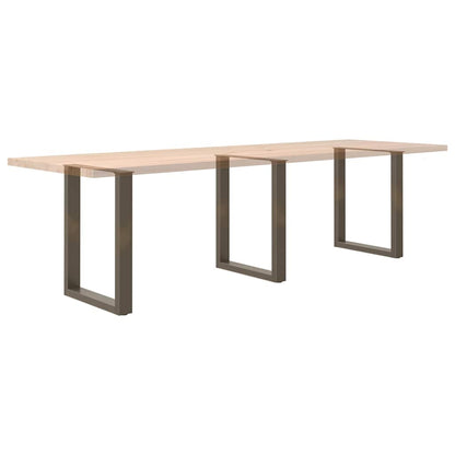 vidaXL Dining Table Legs U-Shaped 3 pcs Natural Steel 70x(72-73) cm Steel