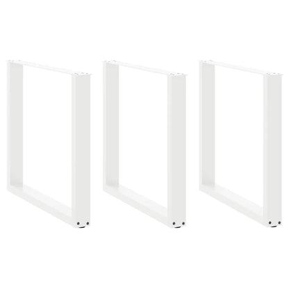 vidaXL Dining Table Legs U-Shaped 3 pcs White 80x(72-73) cm Steel