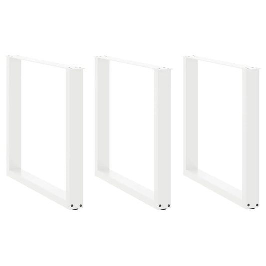 vidaXL Dining Table Legs U-Shaped 3 pcs White 80x(72-73) cm Steel