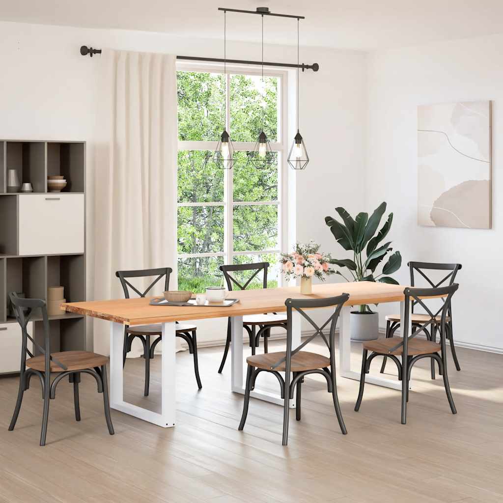 vidaXL Dining Table Legs U-Shaped 3 pcs White 80x(72-73) cm Steel