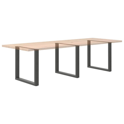 vidaXL Dining Table Legs U-Shaped 3 pcs Anthracite 80x(72-73) cm Steel