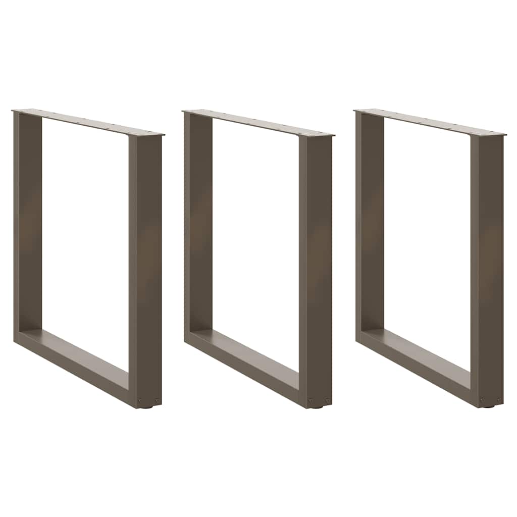 vidaXL Dining Table Legs U-Shaped 3 pcs Natural Steel 80x(72-73) cm Steel